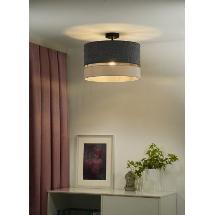 Duolla - Tvirtinamas sietynas DOUBLE 1xE27/15W/230V diametras 40 cm pilka