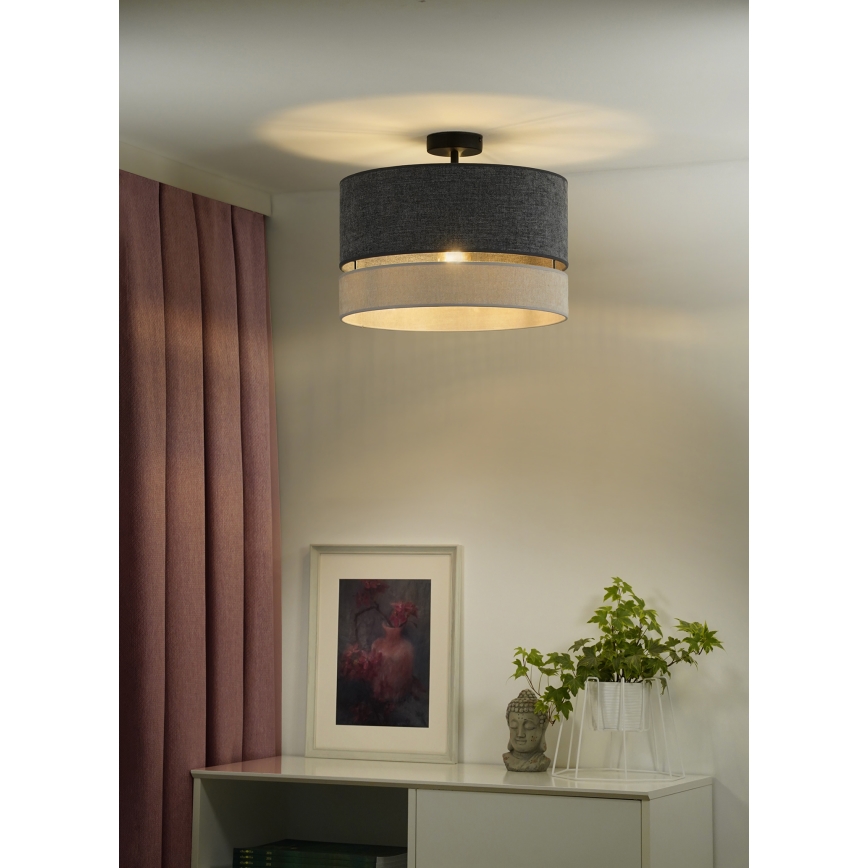 Duolla - Tvirtinamas sietynas DOUBLE 1xE27/15W/230V diametras 40 cm pilka