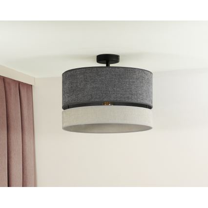 Duolla - Tvirtinamas sietynas DOUBLE 1xE27/15W/230V diametras 40 cm pilka