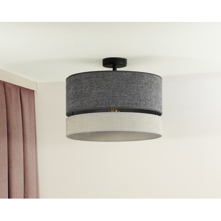 Duolla - Tvirtinamas sietynas DOUBLE 1xE27/15W/230V diametras 40 cm pilka