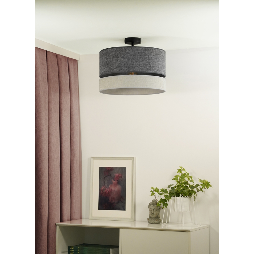 Duolla - Tvirtinamas sietynas DOUBLE 1xE27/15W/230V diametras 40 cm pilka