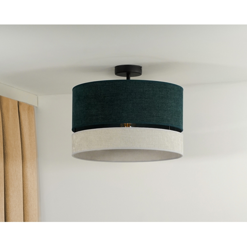 Duolla - Tvirtinamas sietynas DOUBLE 1xE27/15W/230V diametras 40 cm žalia/pilka