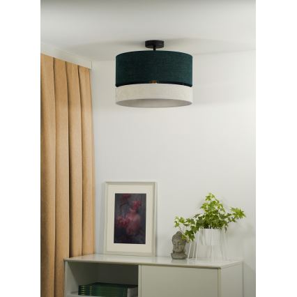 Duolla - Tvirtinamas sietynas DOUBLE 1xE27/15W/230V diametras 40 cm žalia/pilka