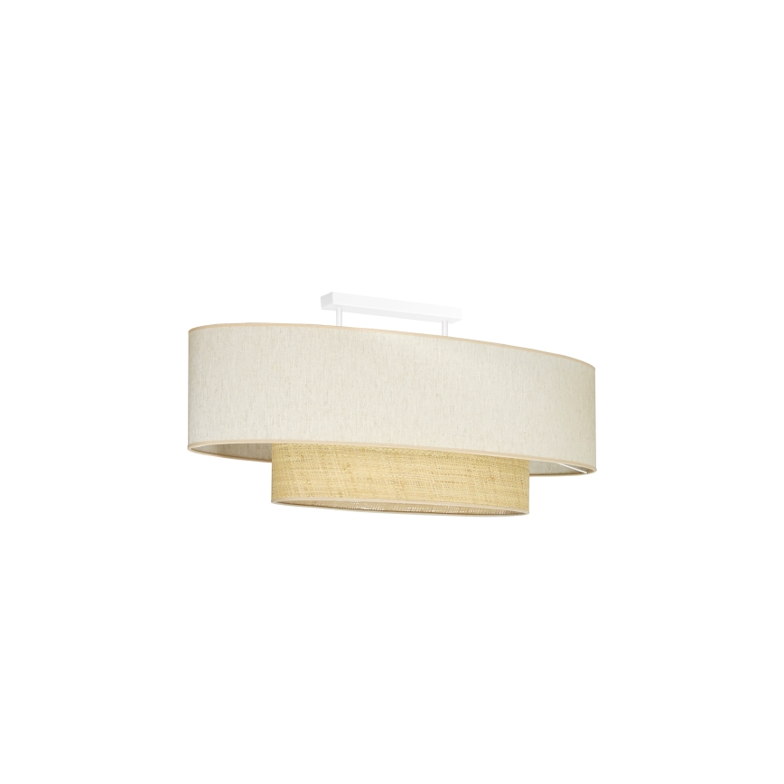 Duolla - Tvirtinamas sietynas DOUBLE OVAL NATURE 2xE27/15W/230V kreminė/smėlio spalva
