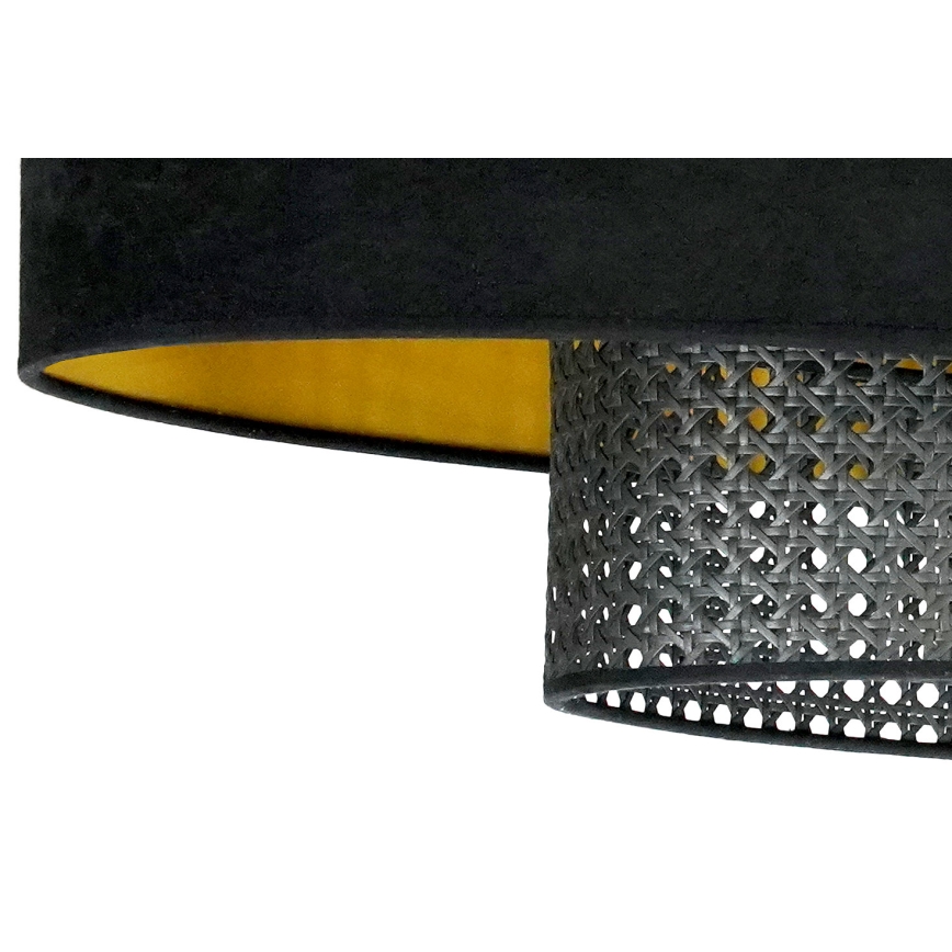 Duolla - Tvirtinamas sietynas DOUBLE OVAL RATTAN 2xE27/15W/230V juoda/rotangas