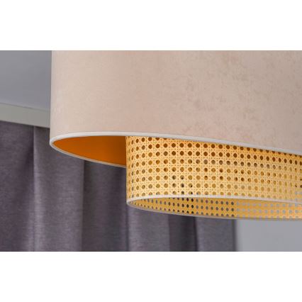 Duolla - Tvirtinamas sietynas DOUBLE OVAL RATTAN 2xE27/15W/230V kreminė/rotangas