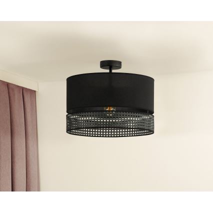 Duolla - Tvirtinamas sietynas DOUBLE RATTAN 1xE27/15W/230V diametras 40 cm juoda