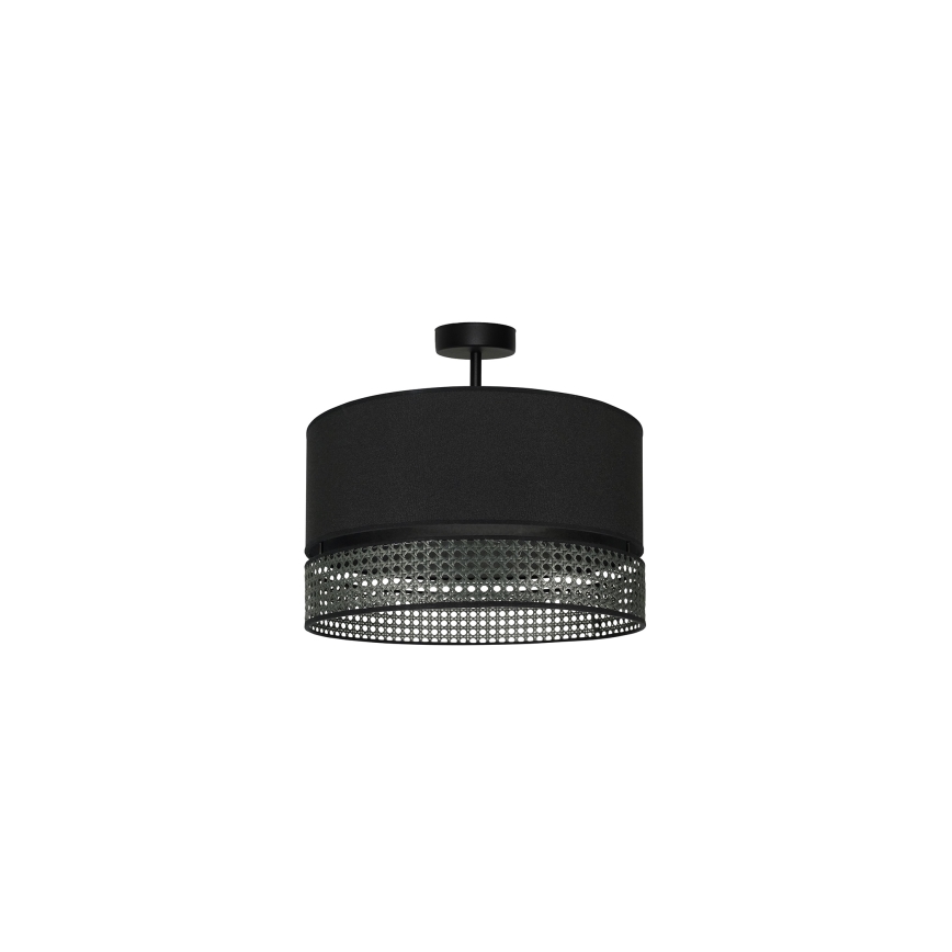 Duolla - Tvirtinamas sietynas DOUBLE RATTAN 1xE27/15W/230V diametras 40 cm juoda