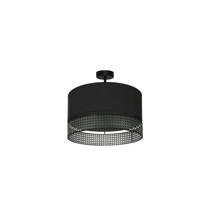 Duolla - Tvirtinamas sietynas DOUBLE RATTAN 1xE27/15W/230V diametras 40 cm juoda