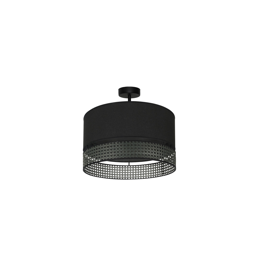 Duolla - Tvirtinamas sietynas DOUBLE RATTAN 1xE27/15W/230V diametras 40 cm juoda