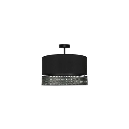 Duolla - Tvirtinamas sietynas DOUBLE RATTAN 1xE27/15W/230V diametras 40 cm juoda