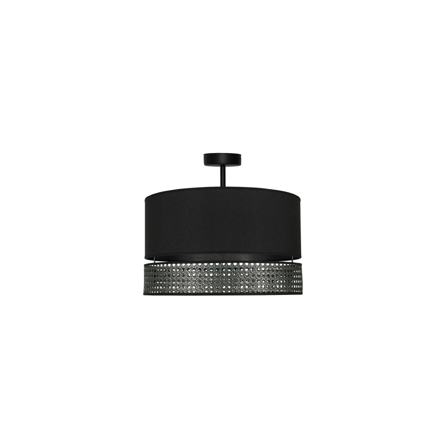 Duolla - Tvirtinamas sietynas DOUBLE RATTAN 1xE27/15W/230V diametras 40 cm juoda