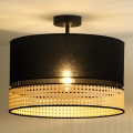 Duolla - Tvirtinamas sietynas DOUBLE RATTAN 1xE27/15W/230V diametras 40 cm juoda/smėlio spalva