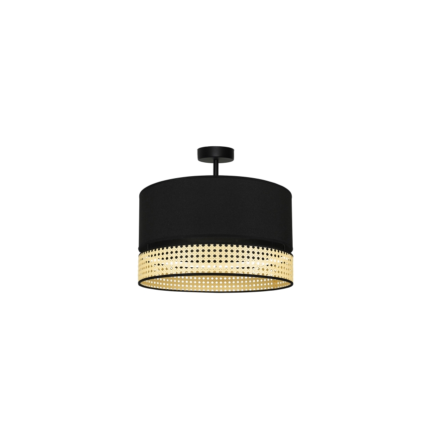 Duolla - Tvirtinamas sietynas DOUBLE RATTAN 1xE27/15W/230V diametras 40 cm juoda/smėlio spalva