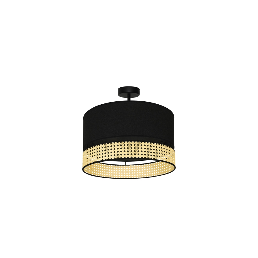 Duolla - Tvirtinamas sietynas DOUBLE RATTAN 1xE27/15W/230V diametras 40 cm juoda/smėlio spalva