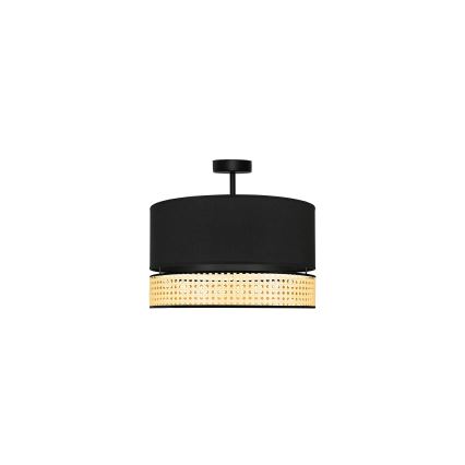 Duolla - Tvirtinamas sietynas DOUBLE RATTAN 1xE27/15W/230V diametras 40 cm juoda/smėlio spalva