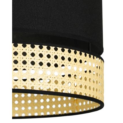 Duolla - Tvirtinamas sietynas DOUBLE RATTAN 1xE27/15W/230V diametras 40 cm juoda/smėlio spalva