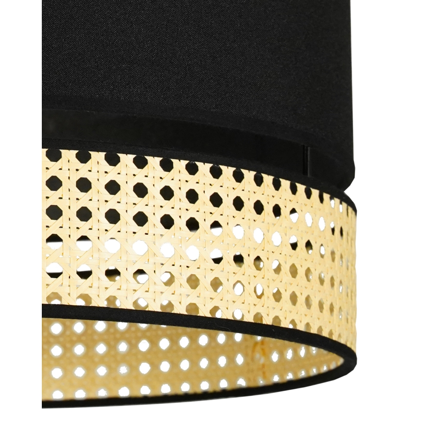 Duolla - Tvirtinamas sietynas DOUBLE RATTAN 1xE27/15W/230V diametras 40 cm juoda/smėlio spalva