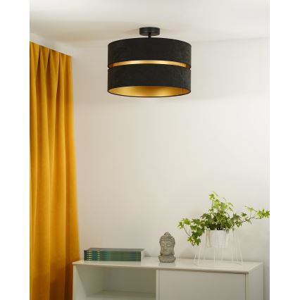 Duolla - Tvirtinamas sietynas DUO 1xE27/15W/230V diametras 40 cm juoda/auksas