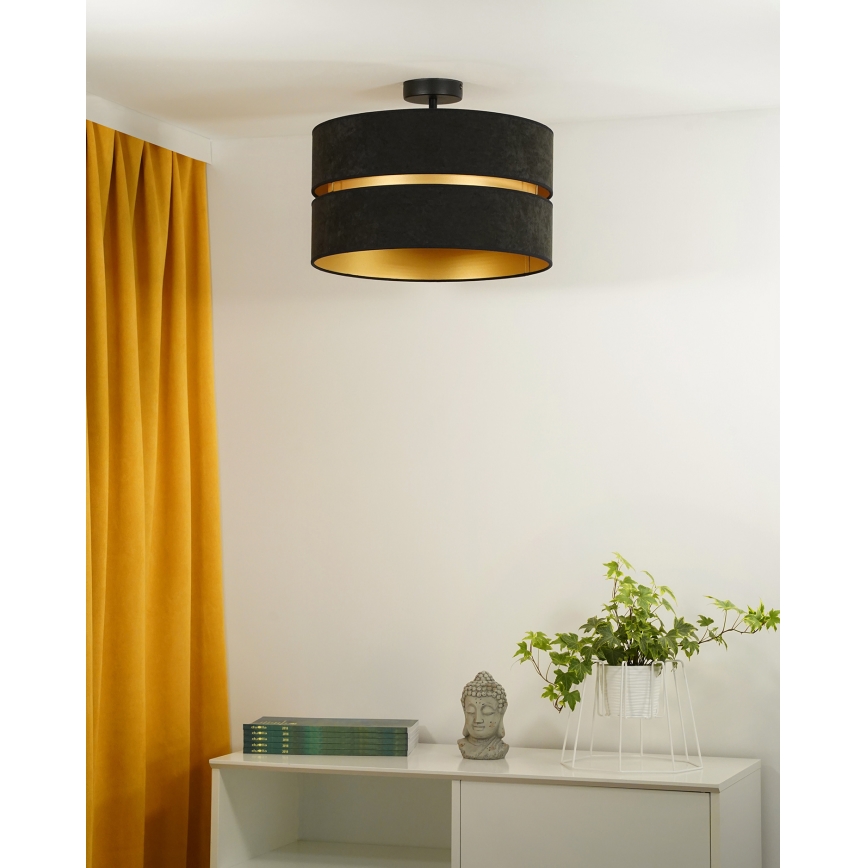 Duolla - Tvirtinamas sietynas DUO 1xE27/15W/230V diametras 40 cm juoda/auksas