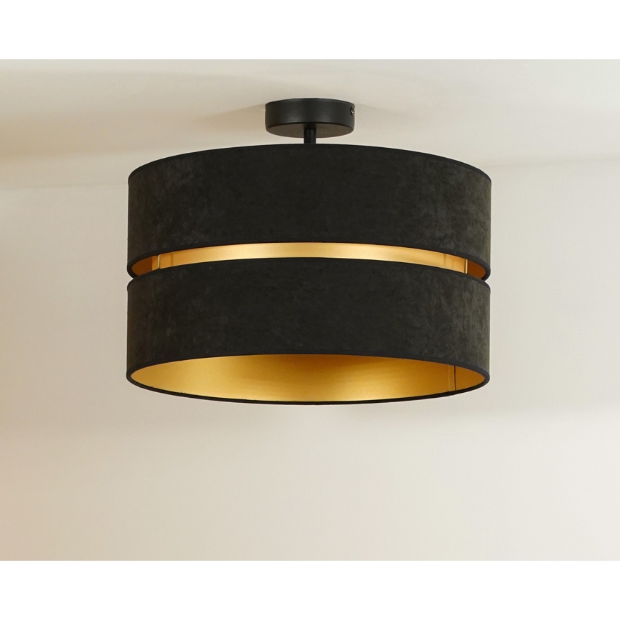 Duolla - Tvirtinamas sietynas DUO 1xE27/15W/230V diametras 40 cm juoda/auksas