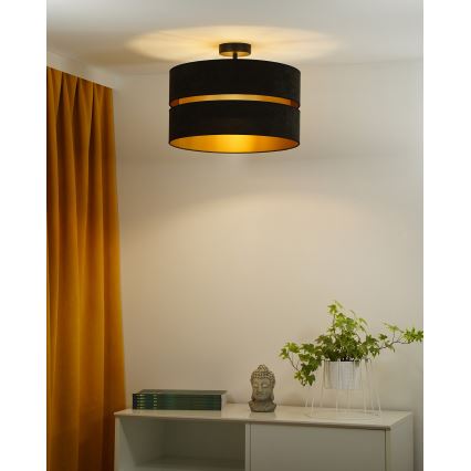 Duolla - Tvirtinamas sietynas DUO 1xE27/15W/230V diametras 40 cm juoda/auksas