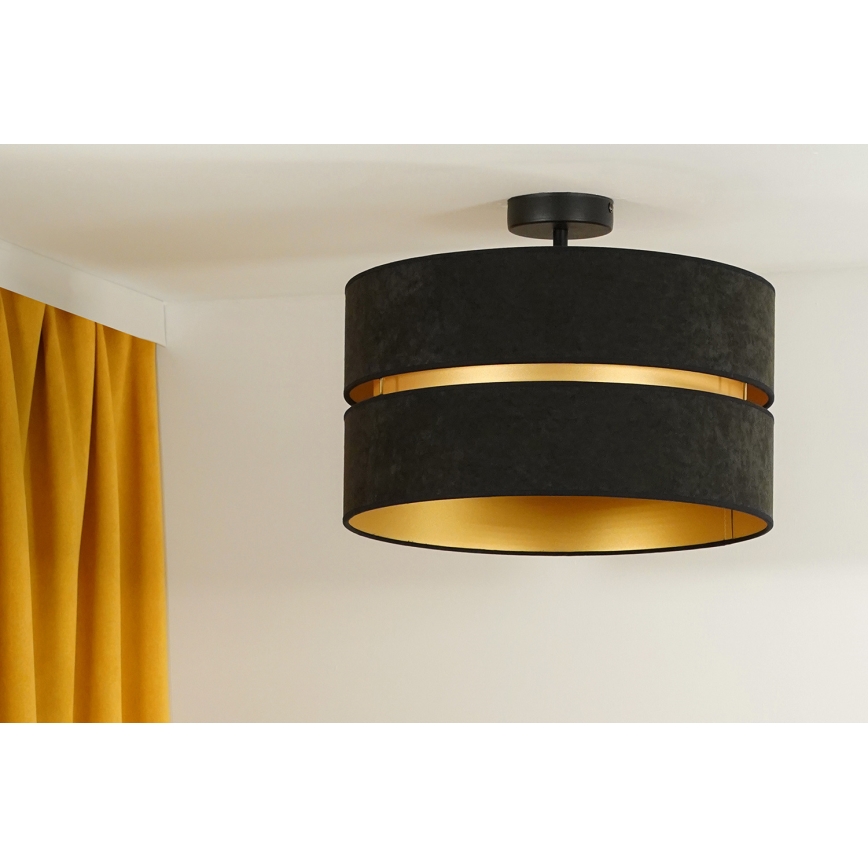 Duolla - Tvirtinamas sietynas DUO 1xE27/15W/230V diametras 40 cm juoda/auksas