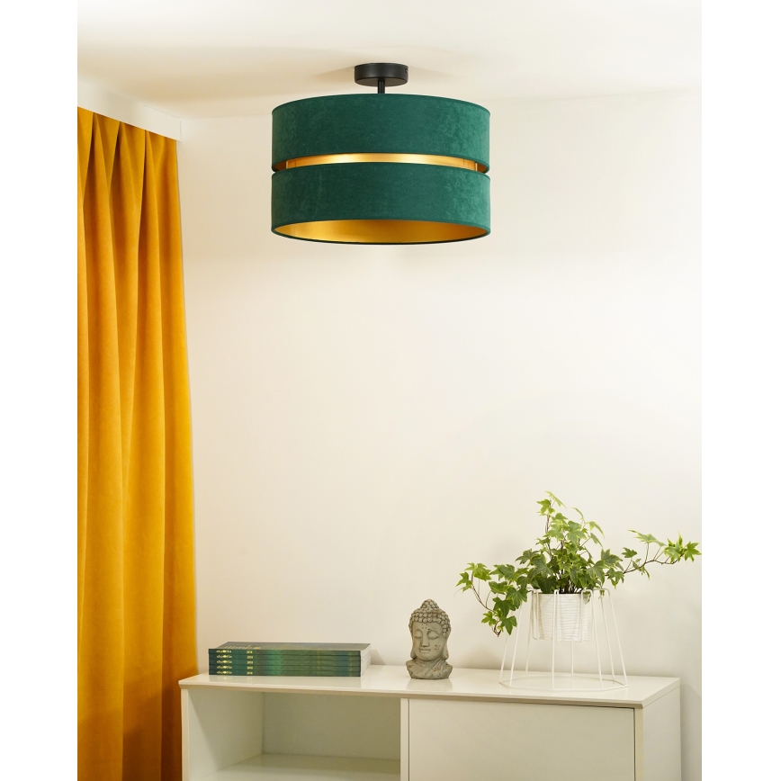 Duolla - Tvirtinamas sietynas DUO 1xE27/15W/230V diametras 40 cm žalia/auksas