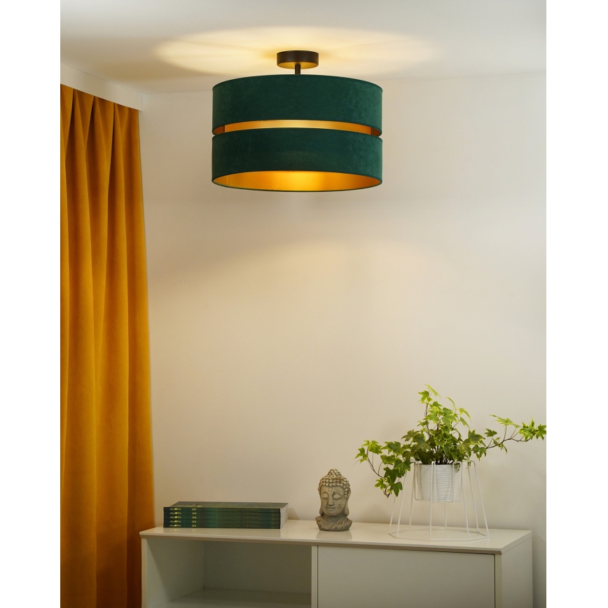 Duolla - Tvirtinamas sietynas DUO 1xE27/15W/230V diametras 40 cm žalia/auksas