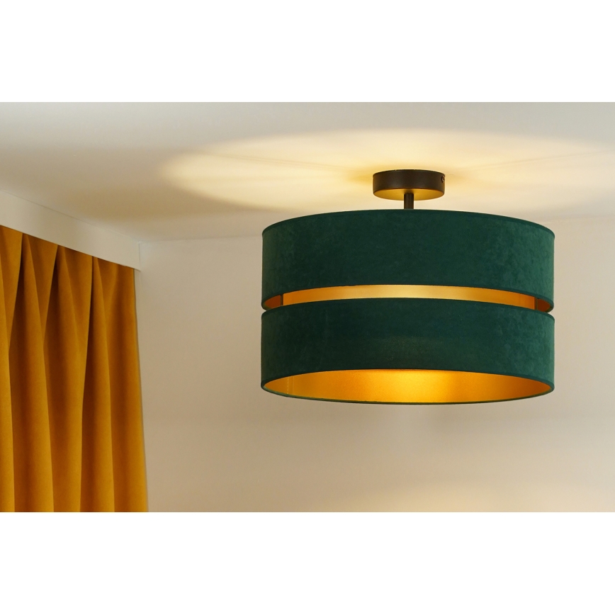 Duolla - Tvirtinamas sietynas DUO 1xE27/15W/230V diametras 40 cm žalia/auksas