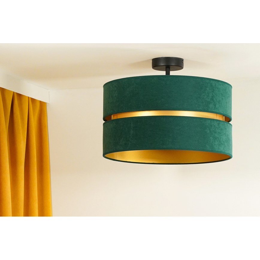 Duolla - Tvirtinamas sietynas DUO 1xE27/15W/230V diametras 40 cm žalia/auksas