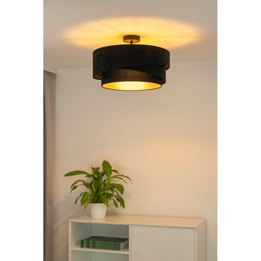 Duolla - Tvirtinamas sietynas KOBO 1xE27/15W/230V diametras 45 cm juoda