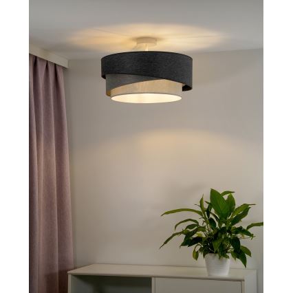 Duolla - Tvirtinamas sietynas KOBO 1xE27/15W/230V diametras 45 cm pilka/balta