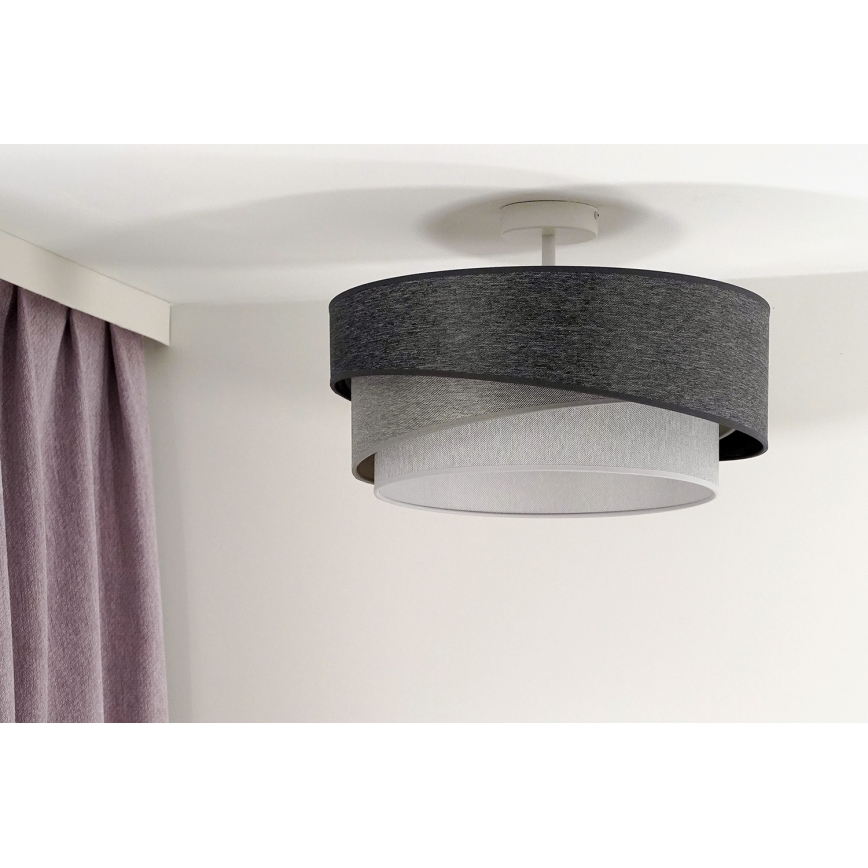 Duolla - Tvirtinamas sietynas KOBO 1xE27/15W/230V diametras 45 cm pilka/balta