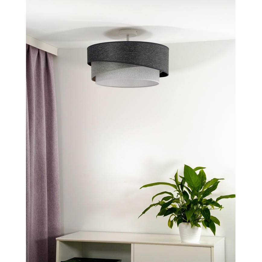 Duolla - Tvirtinamas sietynas KOBO 1xE27/15W/230V diametras 45 cm pilka/balta