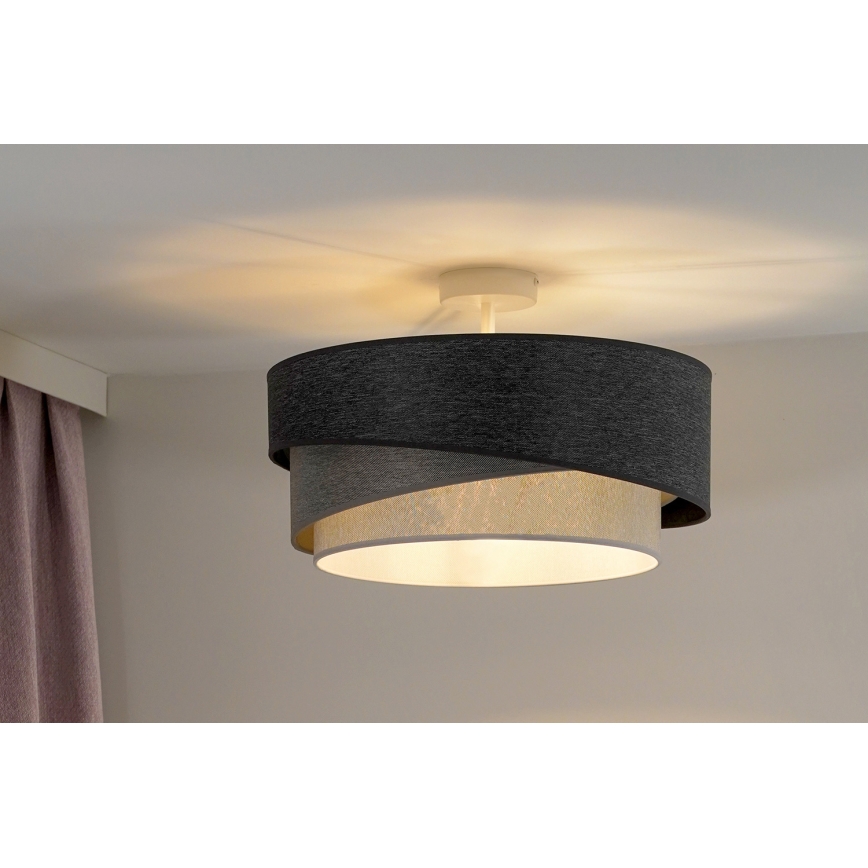 Duolla - Tvirtinamas sietynas KOBO 1xE27/15W/230V diametras 45 cm pilka/balta