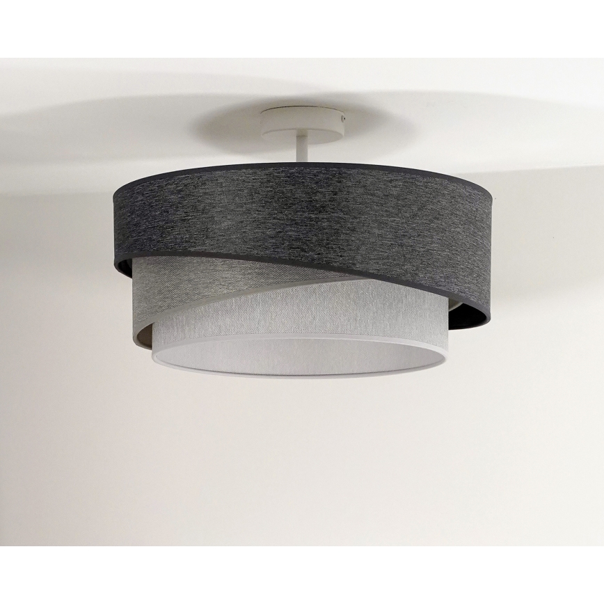 Duolla - Tvirtinamas sietynas KOBO 1xE27/15W/230V diametras 45 cm pilka/balta