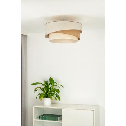 Duolla - Tvirtinamas sietynas KOBO 1xE27/15W/230V diametras 45 cm smėlio spalva/ruda/balta