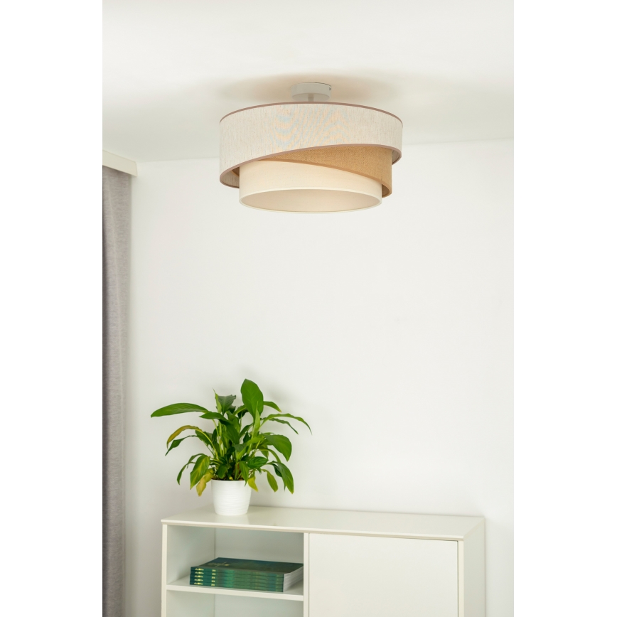 Duolla - Tvirtinamas sietynas KOBO 1xE27/15W/230V diametras 45 cm smėlio spalva/ruda/balta