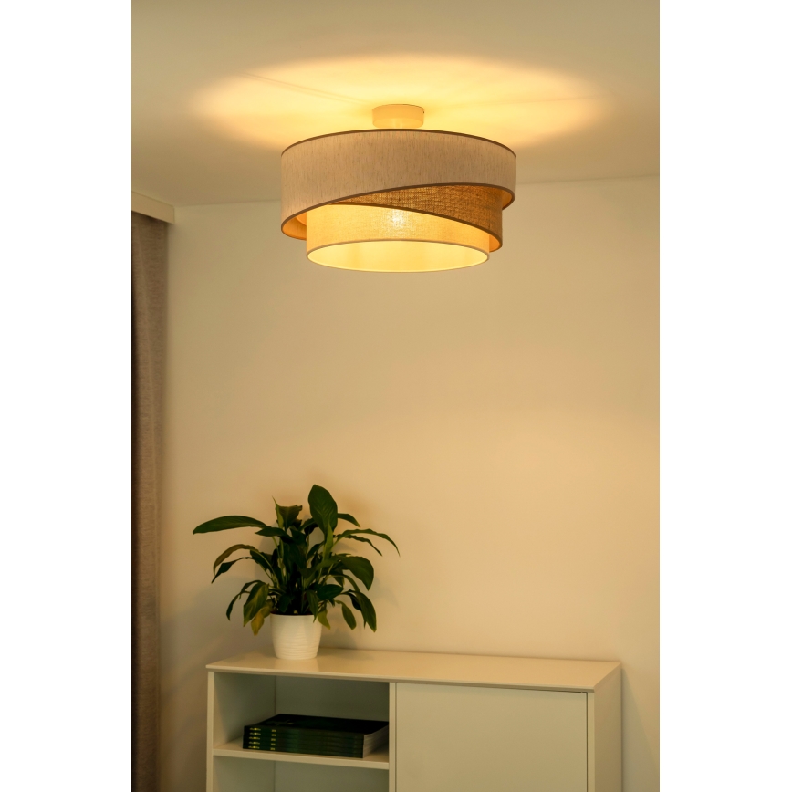 Duolla - Tvirtinamas sietynas KOBO 1xE27/15W/230V diametras 45 cm smėlio spalva/ruda/balta