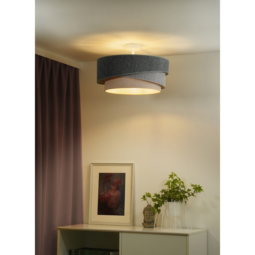 Duolla - Tvirtinamas sietynas KOBO ECO RECYCLING 1xE27/15W/230V diametras 45 cm žalia/pilka/kreminė