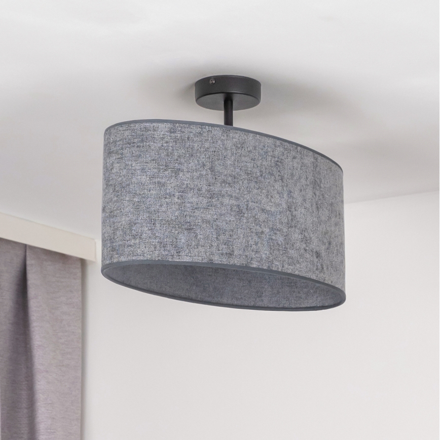 Duolla - Tvirtinamas sietynas OVAL 1xE27/15W/230V pilka