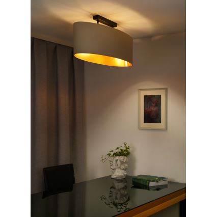 Duolla - Tvirtinamas sietynas OVAL VEGAN 2xE27/15W/230V kreminė