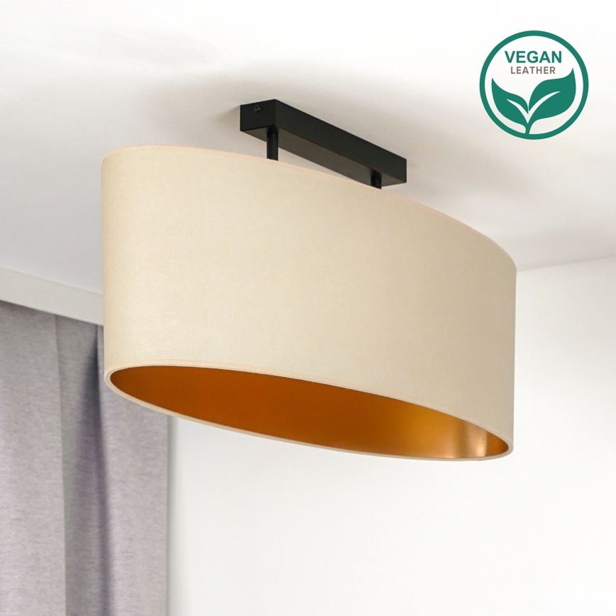 Duolla - Tvirtinamas sietynas OVAL VEGAN 2xE27/15W/230V kreminė