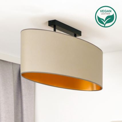 Duolla - Tvirtinamas sietynas OVAL VEGAN 2xE27/15W/230V smėlio spalva
