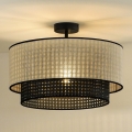 Duolla - Tvirtinamas sietynas RATTAN YUTE 1xE27/15W/230V diametras 45 cm kreminė/juoda