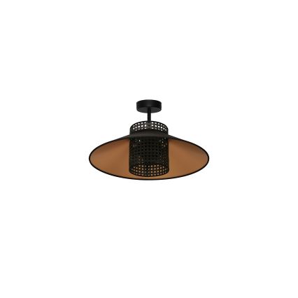 Duolla - Tvirtinamas sietynas RIO RATTAN 1xE27/15W/230V diametras 45 cm juoda/auksas