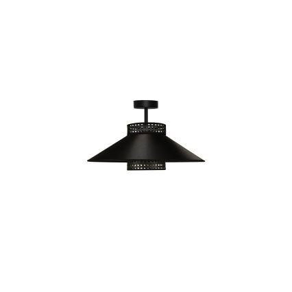 Duolla - Tvirtinamas sietynas RIO RATTAN 1xE27/15W/230V diametras 45 cm juoda/auksas