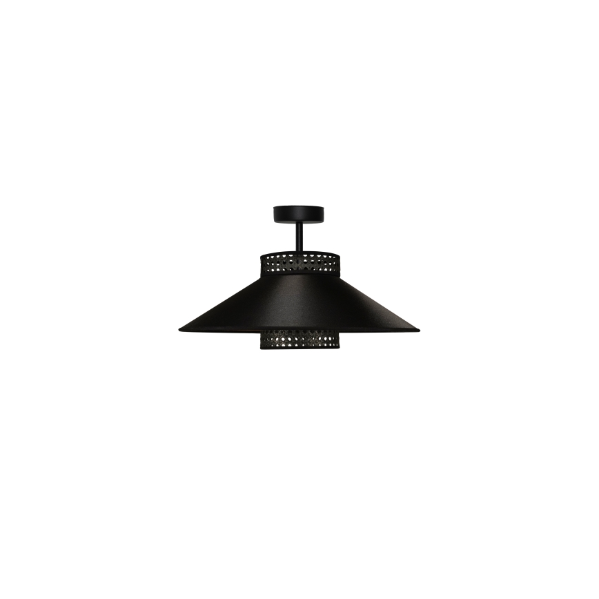 Duolla - Tvirtinamas sietynas RIO RATTAN 1xE27/15W/230V diametras 45 cm juoda/auksas