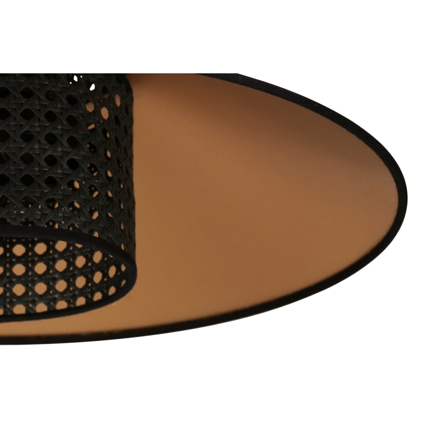 Duolla - Tvirtinamas sietynas RIO RATTAN 1xE27/15W/230V diametras 45 cm juoda/auksas